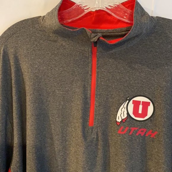 Utah Utes 1/4 Zip Long Sleeve Performance Shirt Men's Size L New - Picture 6 of 10